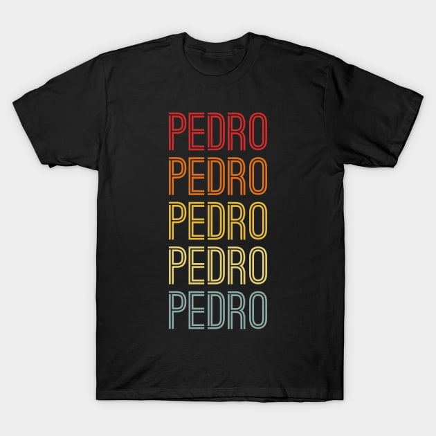 Pedro Name Vintage Retro Pattern T-Shirt by CoolDesignsDz